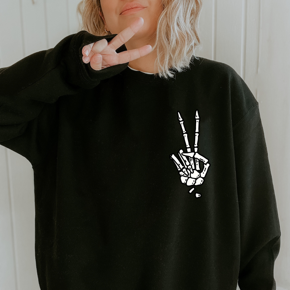 Adult Skeleton Peace Sweatshirt
