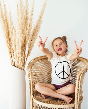 
            
                Load image into Gallery viewer, Peace Sign Organic Kids Tee - BohemianBabies
            
        