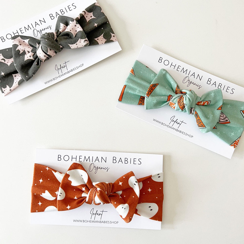 Starry Bat Organic Bow Headband - BohemianBabies