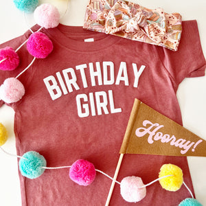 
            
                Load image into Gallery viewer, Birthday Girl Mauve Tri-Blend Kids Tee - BohemianBabies
            
        