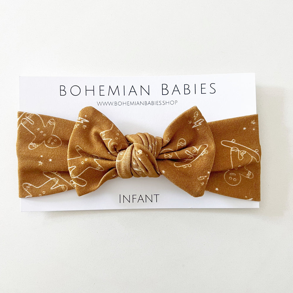 Ginger Shred Organic Bow Headband - BohemianBabies