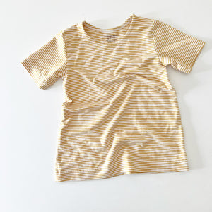 
            
                Load image into Gallery viewer, Golden Stripe Bamboo T-Shirt Dress - BohemianBabies
            
        