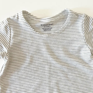 
            
                Load image into Gallery viewer, Grey Stripe Bamboo T-Shirt Dress - BohemianBabies
            
        