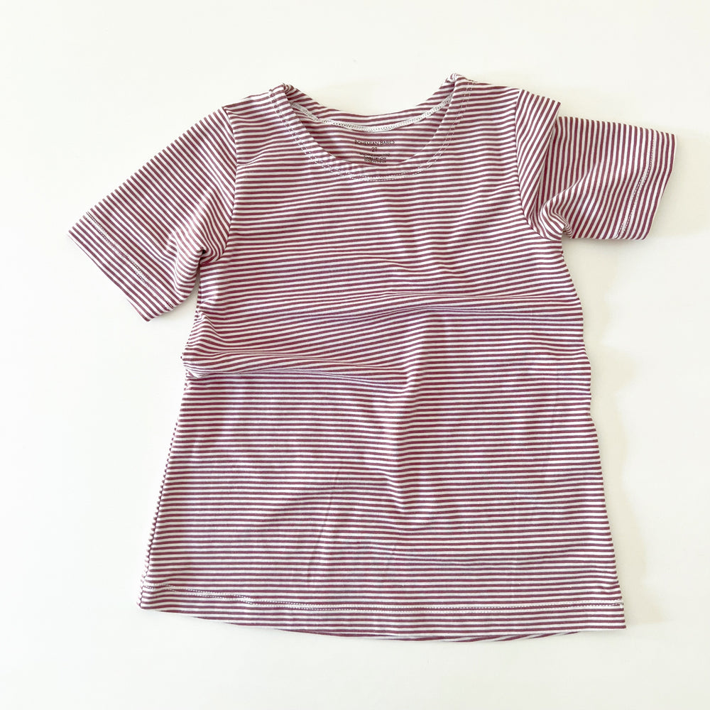 Rose Brown Stripe Bamboo T-Shirt Dress - BohemianBabies