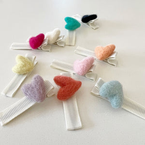 
            
                Load image into Gallery viewer, Felt Heart Clips - BohemianBabies
            
        