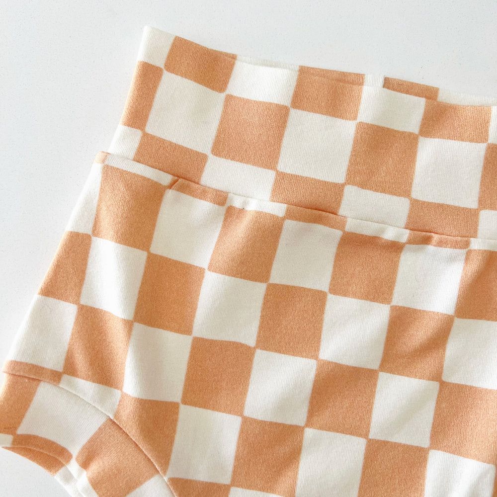 PREORDER - Rose Pink Checkered Organic Shorties - BohemianBabies