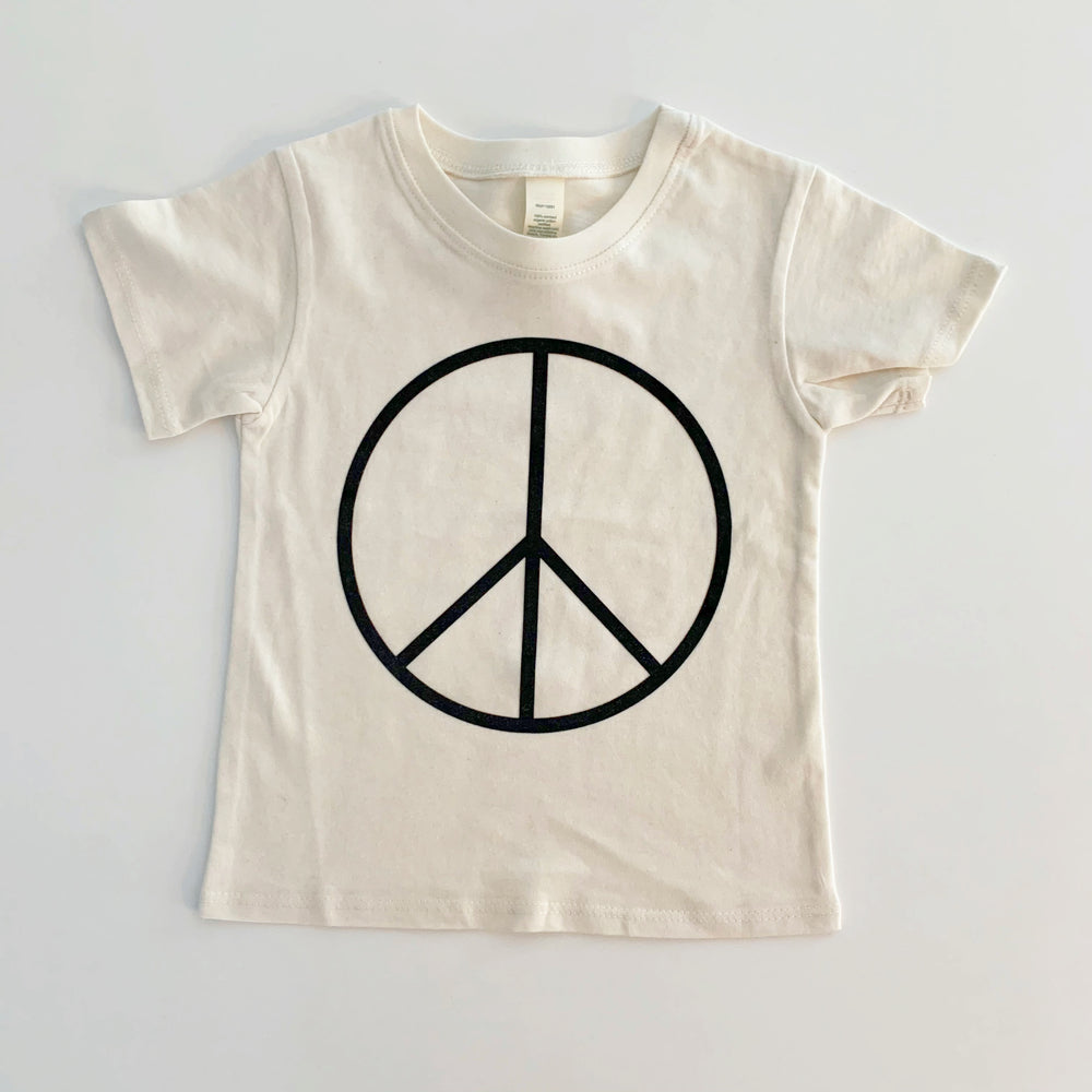 
            
                Load image into Gallery viewer, Peace Sign Organic Kids Tee - BohemianBabies
            
        