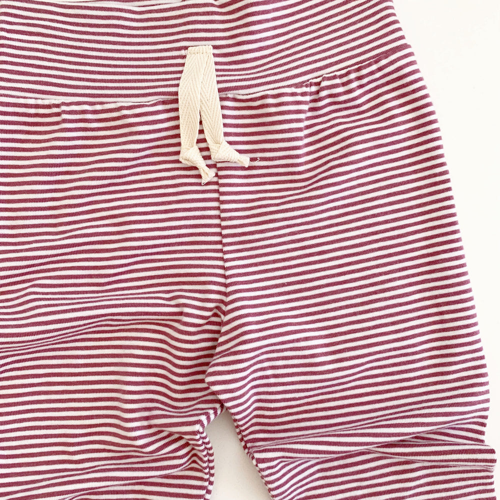 
            
                Load image into Gallery viewer, Rose Brown Stripe Bamboo Joggers - BohemianBabies
            
        