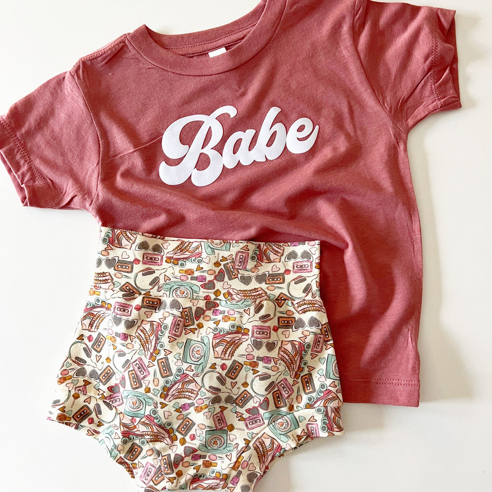 
            
                Load image into Gallery viewer, Babe Mauve Tri-Blend Kids Tee - BohemianBabies
            
        