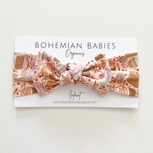Birthday Surprise Pink Organic Bow Headband - BohemianBabies