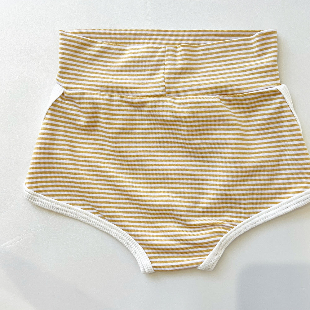 Golden Stripe Bamboo Track Shorties - BohemianBabies